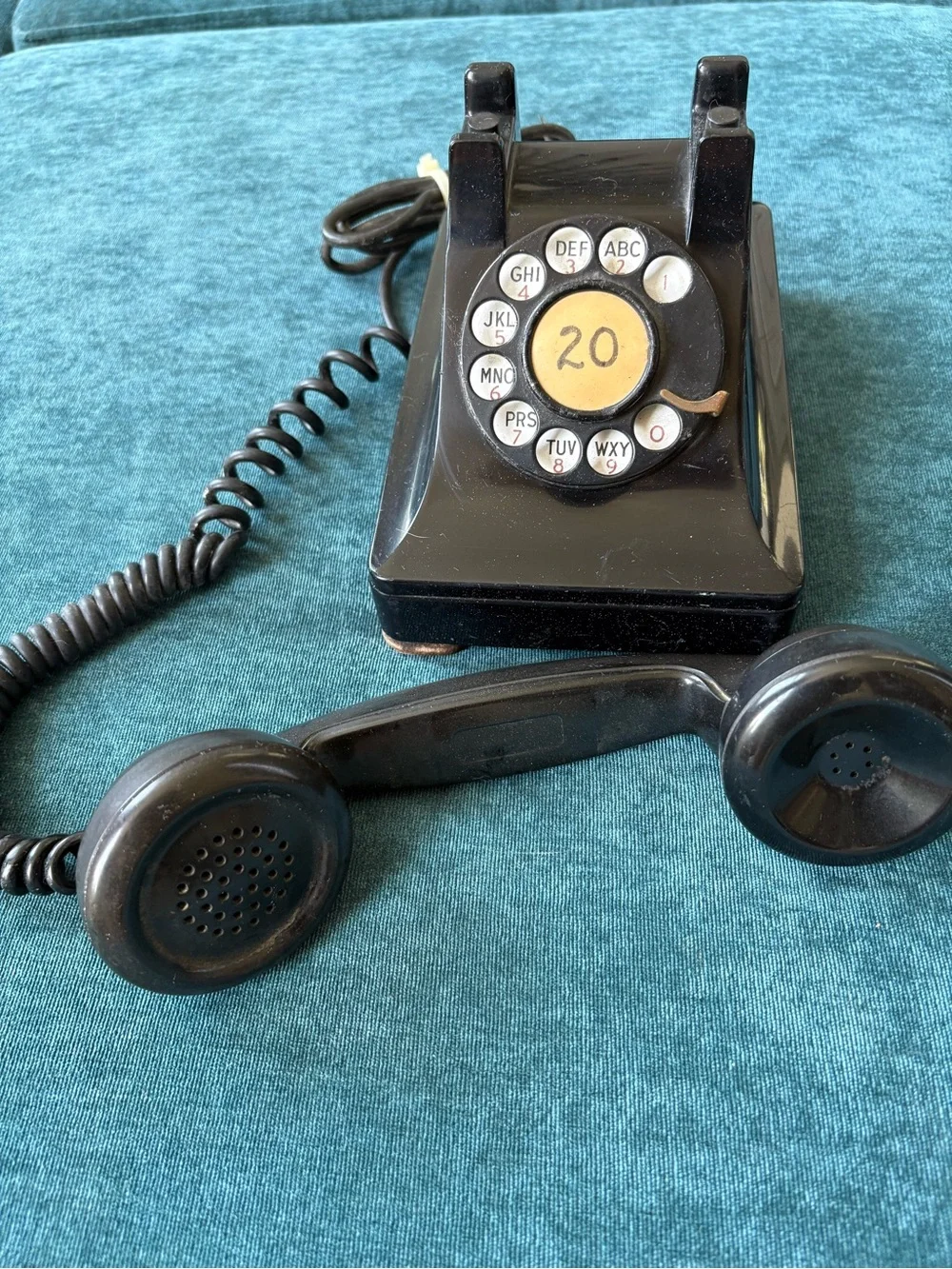 Vintage  Black Rotary Desk Phone - Sony studios